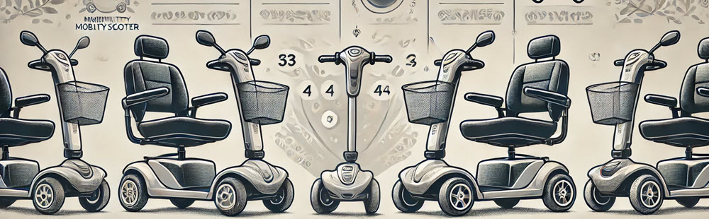 Infographic van 3-wiel en 4-wiel scootmobiel met focus op wendbaarheid, stabiliteit en actieradius