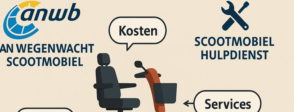 Visuele vergelijking tussen ANWB Wegenwacht Scootmobiel en de Scootmobiel Hulpdienst, met aandacht voor kosten en diensten